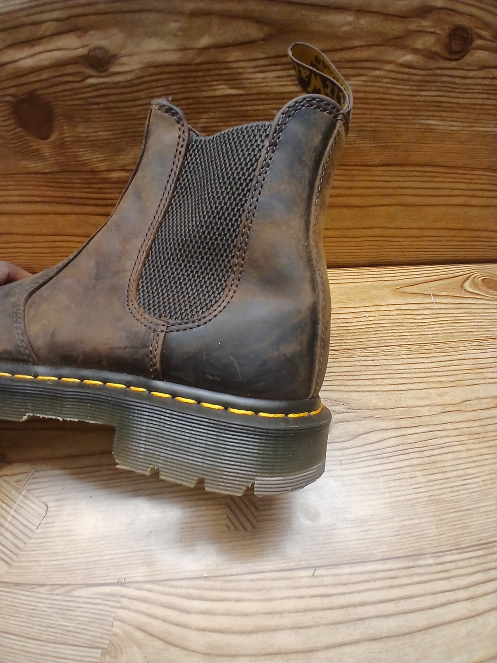 Dr. Martens Brown Leather Chukka Boot with Yellow Stitching - Picture 8 of 13